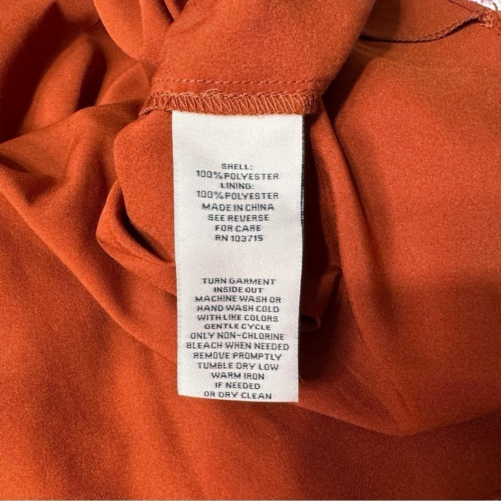 Nanette Lepore Orange Floral Ruffles Fit & Flare Dress Size 10 Medium - Picture 10 of 10